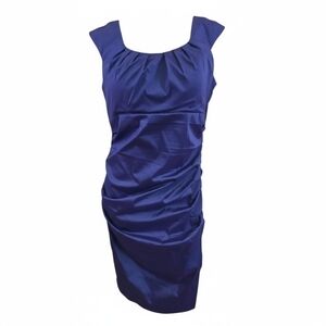 Signature by Sangria Size 16 Ruched Cocktail Dress Purple Blue